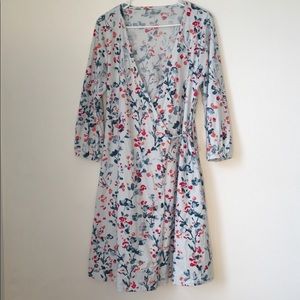 Garnet Hill Green Cotton True Wrap Dress